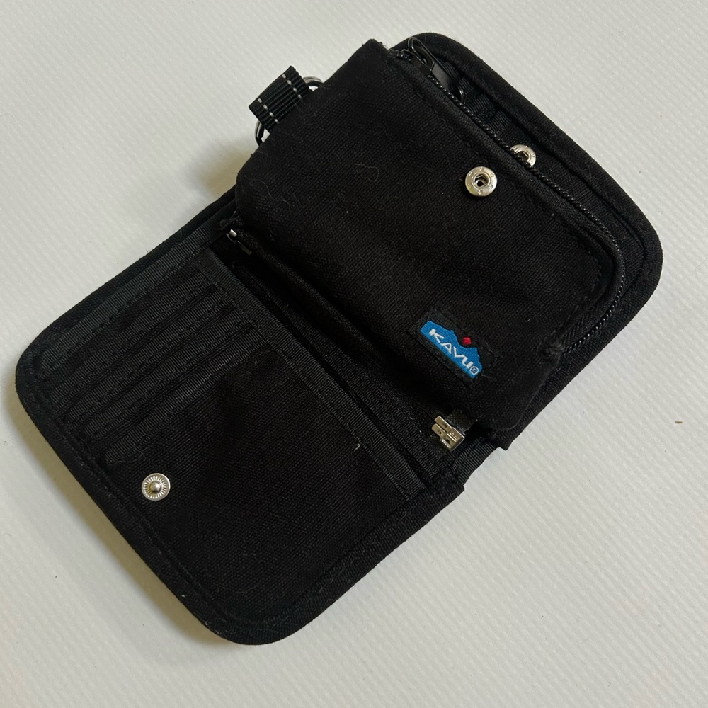 Kavu Black Wallet with Snap and Zipper